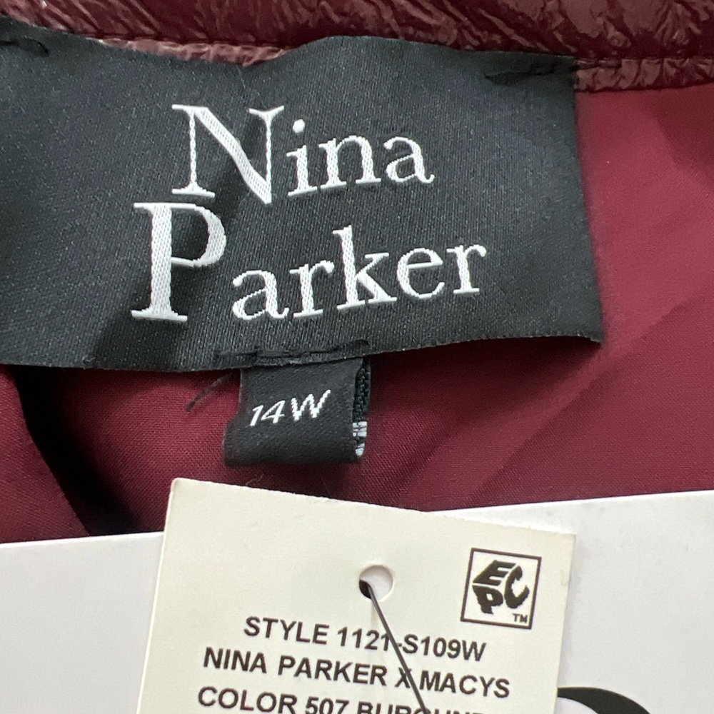 Nina Parker x Macy’s Burgundy Faux Leather Wrap Skirt | NWT - Picture 7 of 10